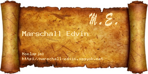 Marschall Edvin névjegykártya